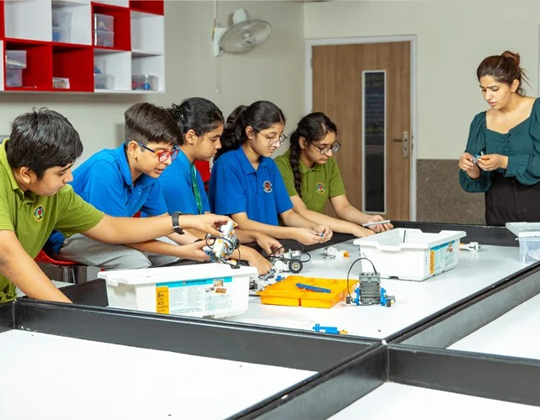 Students at K.R. Mangalam World School Indirapuram