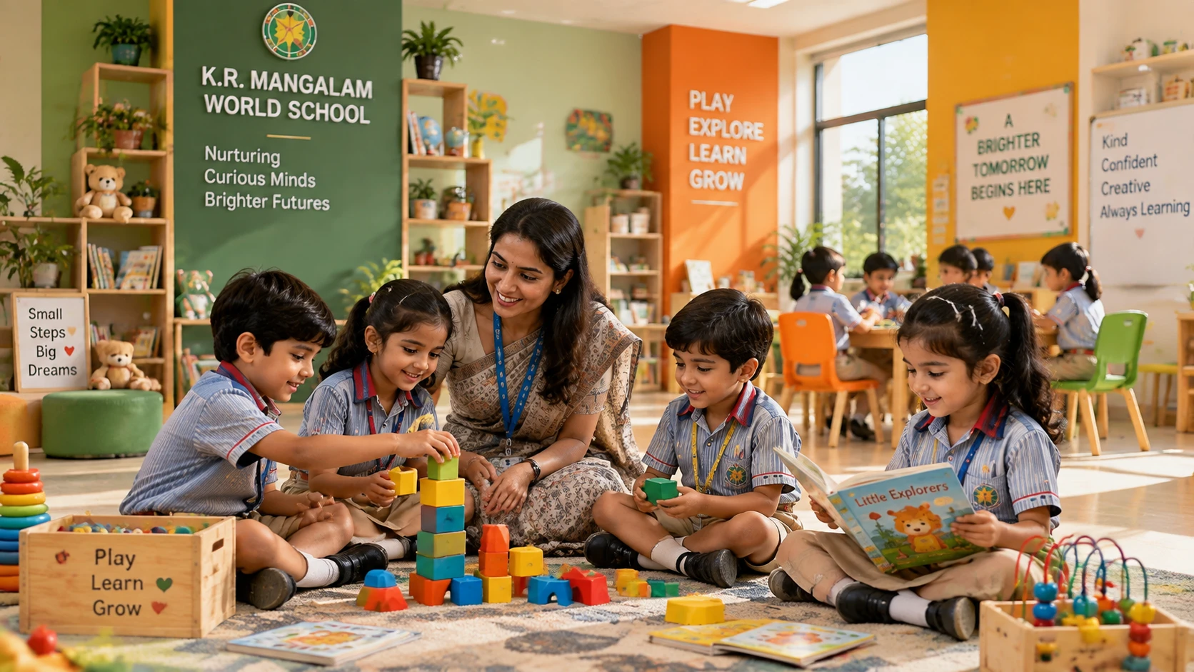 Play-based foundational learning classroom at K.R. Mangalam World School, Indirapuram